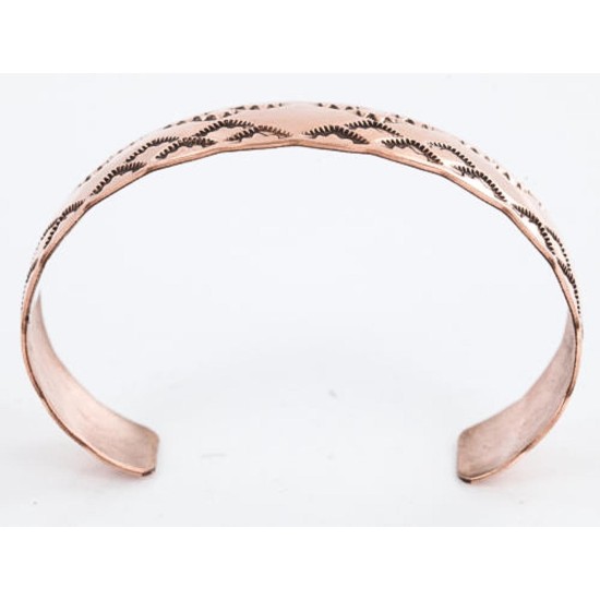 Handmade Certified Authentic Navajo Handstamped Real Handmade Copper Native American Bracelet 390795428771
