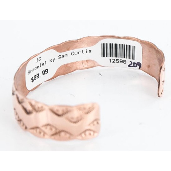 Handmade Certified Authentic Navajo Handstamped Real Handmade Copper Native American Bracelet 390795428771