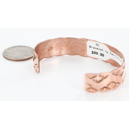 Handmade Certified Authentic Navajo Handstamped Real Handmade Copper Native American Bracelet 390795428771