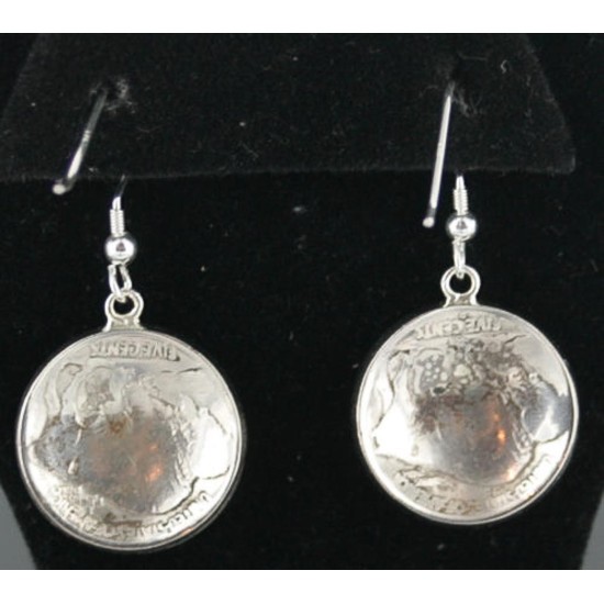 Vintage Style OLD Indian HeadCertified Authentic Navajo .925 Sterling Silver Hooks Native American Earrings 370967567388
