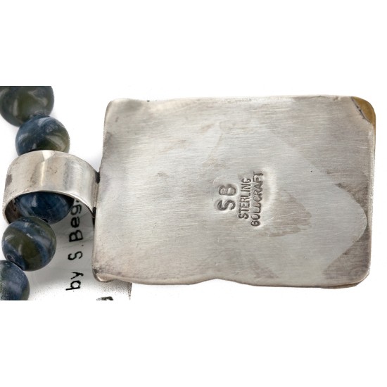 Certified Authentic Wave 12kt Gold Filled and .925 Sterling Silver Handmade Natural Turquoise Lapis Native American Necklace 24149-15877 Certified Authentic Wave 12kt Gold Filled and .925 Sterling Silver Handmade Natural Turquoise Lapis Native American Necklace 24149-15877