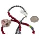.925 Sterling Silver Certified Authentic Navajo Natural Ruby Opalite Sapphire Jade Hematite Native American Necklace  15768