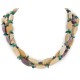 Certified Authentic 3 Strand Navajo .925 Sterling Silver Natural Turquoise Agate Native American Necklace 750106-101