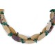Certified Authentic 3 Strand Navajo .925 Sterling Silver Natural Turquoise Agate Native American Necklace 750106-101