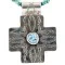 Cross .925 Sterling Silver Nickel Handmade Navajo Natural Turquoise Tigers Eye Native American Necklace 14981-16029-7