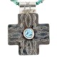 Cross .925 Sterling Silver Nickel Handmade Certified Authentic Navajo Natural Turquoise Tigers Eye Native American Necklace 14981-16029-7