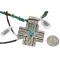 Cross .925 Sterling Silver Nickel Handmade Navajo Natural Turquoise Tigers Eye Native American Necklace 14981-16029-7