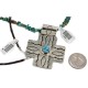 Cross .925 Sterling Silver Nickel Handmade Certified Authentic Navajo Natural Turquoise Tigers Eye Native American Necklace 14981-16029-7