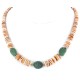 Navajo Certified Authentic .925 Sterling Silver Natural Graduated Melon Shell Turquoise Native American Necklace 25269-0