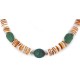Navajo Certified Authentic .925 Sterling Silver Natural Graduated Melon Shell Turquoise Native American Necklace 25269-0
