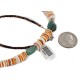 Navajo Certified Authentic .925 Sterling Silver Natural Graduated Melon Shell Turquoise Native American Necklace 25269-0
