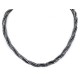 Twisted 3 Strand Certified Authentic Navajo .925 Sterling Silver Natural Hematite Native American Necklace 16053