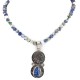 Vintage Style Buffalo Nickel .925 Sterling Silver Handmade Certified Authentic Navajo Natural Turquoise Lapis Native American Necklace 16024-15974-4
