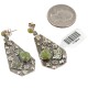 .925 Sterling Silver Handmade Certified Authentic Signed Navajo Natural Turquoise Dangle Native American Earrings 17844