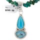 .925 Sterling Silver Handmade Certified Authentic Navajo Natural Turquoise Coral Native American Necklace 24411-3-16075-2