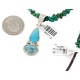 .925 Sterling Silver Handmade Certified Authentic Navajo Natural Turquoise Coral Native American Necklace 24411-3-16075-2