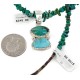 .925 Sterling Silver Handmade Certified Authentic Navajo Natural Turquoise Coral Native American Necklace 24411-6-16075-4