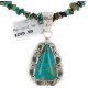 .925 Sterling Silver Handmade Certified Authentic Navajo Natural Turquoise Coral Native American Necklace 24415-5-14820
