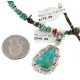 .925 Sterling Silver Handmade Certified Authentic Navajo Natural Turquoise Coral Native American Necklace 24415-5-14820