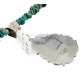 .925 Sterling Silver Handmade Certified Authentic Navajo Natural Turquoise Coral Native American Necklace 24415-5-14820