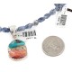 .925 Sterling Silver Handmade Certified Authentic Navajo Natural Turquoise Spiny Oyster Lapis Native American Necklace 24411-2-16047-2