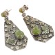 .925 Sterling Silver Handmade Certified Authentic Signed Navajo Natural Turquoise Dangle Native American Earrings 17844