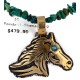 Certified Authentic 12kt Gold Filled and .925 Sterling Silver Horse Head Handmade Natural Turquoise Native American Necklace 24170-16075-3 Certified Authentic 12kt Gold Filled and .925 Sterling Silver Horse Head Handmade Natural Turquoise Native American Necklace 24170-16075-3