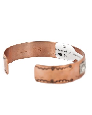 Handmade Bear Certified Authentic Roanhorse Navajo Pure .925 Sterling Silver Copper Native American Bracelet 12770-000