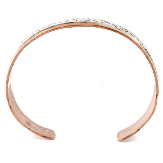 Handmade Bear Certified Authentic Roanhorse Navajo Pure .925 Sterling Silver Copper Native American Bracelet 12770-000