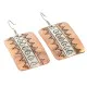 Handmade Bear Navajo Handstamped Pure .925 Sterling Silver Copper Dangle Native American Earrings 27171-2 Handmade Bear Navajo Handstamped Pure .925 Sterling Silver Copper Dangle Native American Earrings 27171-2