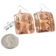 Handmade Certified Authentic Feather Navajo Handstamped Pure Copper Dangle Native American Earrings 18088-1-0