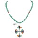 Handmade Certified Authentic Petit point Zuni .925 Sterling Silver Natural Turquoise Coral Sugilite Spiny Oyster Native American Necklace 24244-15336