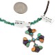 Handmade Certified Authentic Petit point Zuni .925 Sterling Silver Natural Turquoise Coral Sugilite Spiny Oyster Native American Necklace 24244-15336