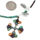 Handmade Certified Authentic Petit point Zuni .925 Sterling Silver Natural Turquoise Coral Sugilite Spiny Oyster Native American Necklace 24244-15336