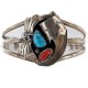 Handmade Certified Authentic Signed Navajo .925 Sterling Silver Natural Turquoise and Coral Native American Bracelet 12616