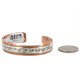 Handmade Horse Certified Authentic Roanhorse Navajo Pure .925 Sterling Silver Copper Native American Bracelet 12770-3