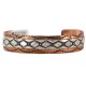 Handmade Mountain Certified Authentic Roanhorse Navajo Pure .925 Sterling Silver Copper Native American Bracelet 12770-2-0