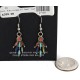 Handmade Certified Authentic Zuni .925 Sterling Silver Natural Multicolor Dangle Native American Earrings 27137