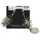 Handmade Certified Authentic Zuni .925 Sterling Silver Natural Multicolor Dangle Native American Earrings 27159