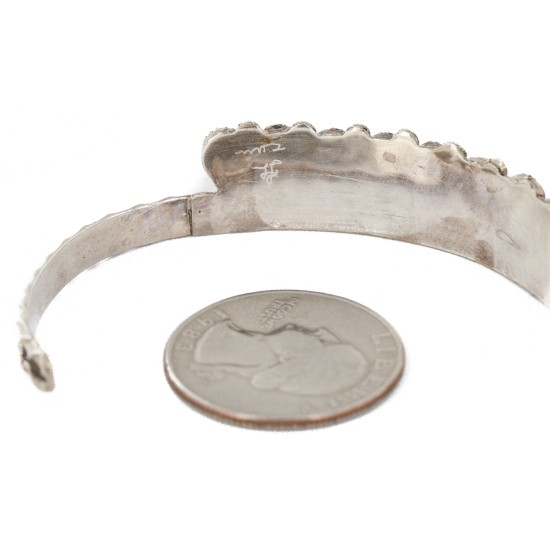 Handmade Certified Authentic Petit Point Zuni .925 Sterling Silver Natural Sugilite Native American Bracelet 12604