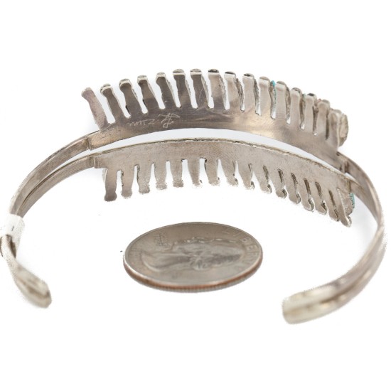 Handmade Certified Authentic Zuni .925 Sterling Silver Petit Point Natural Multicolor Native American Bracelet 12672