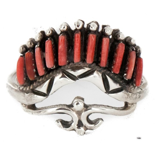 Handmade Certified Authentic Signed Zuni .925 Sterling Silver Natural Spiny Oyster Native American Ring 16655 Handmade Certified Authentic Signed Zuni .925 Sterling Silver Natural Spiny Oyster Native American Ring 16655