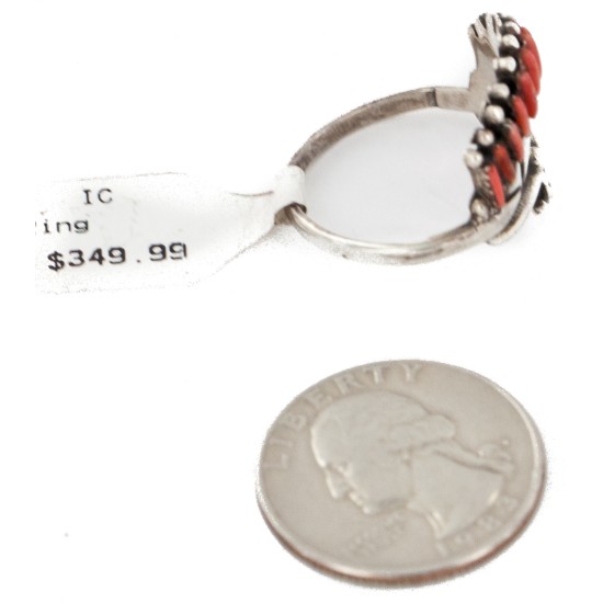 Handmade Certified Authentic Signed Zuni .925 Sterling Silver Natural Spiny Oyster Native American Ring 16655 Handmade Certified Authentic Signed Zuni .925 Sterling Silver Natural Spiny Oyster Native American Ring 16655