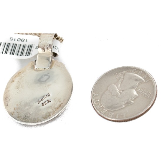 Handmade Certified Authentic Navajo .925 Sterling Silver Coral Native American Necklace 18015