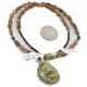 .925 Sterling Silver Handmade Certified Authentic Navajo Turquoise Jasper Native American Necklace 12553