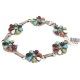 Handmade Certified Authentic Zuni .925 Sterling Silver Petit Point Natural Multicolor Native American Bracelet 12668