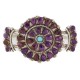 Handmade Certified Authentic Petit Point Zuni .925 Sterling Silver Natural Sugilite Turquoise Native American Bracelet 12686-2