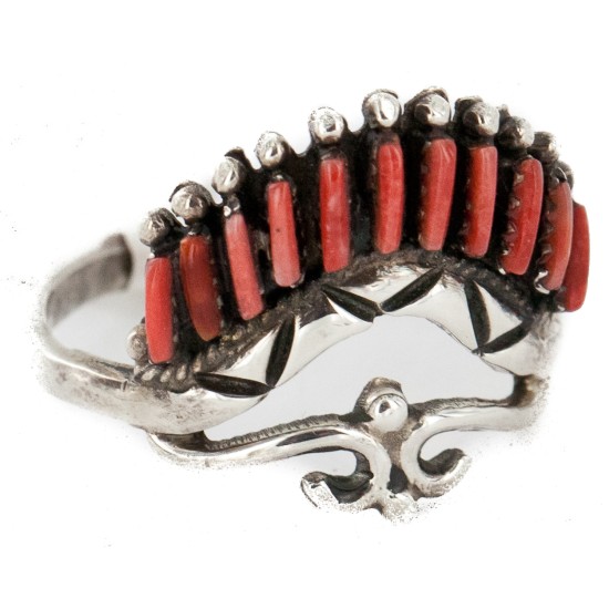 Handmade Certified Authentic Signed Zuni .925 Sterling Silver Natural Spiny Oyster Native American Ring 16655 Handmade Certified Authentic Signed Zuni .925 Sterling Silver Natural Spiny Oyster Native American Ring 16655
