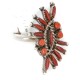Handmade Certified Authentic Zuni .925 Sterling Silver Coral Native American Ring 16984-2 Handmade Certified Authentic Zuni .925 Sterling Silver Coral Native American Ring 16984-2