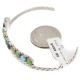 Handmade Certified Authentic Zuni .925 Sterling Silver Natural Sugilite Turquoise and Gaspeite Native American Bracelet 12667-0